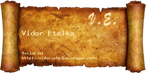 Vidor Etelka névjegykártya