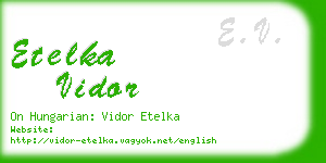 etelka vidor business card